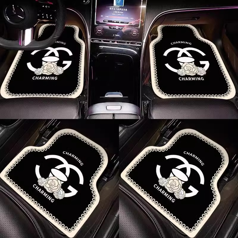 Four-Piece Set of Car Floor Mats, Universal Car Floor Mats, Single-Piece Anti-Slip and Wear-Resistant Foot Mats for the Main Driver, Easy to Clean Car Mats