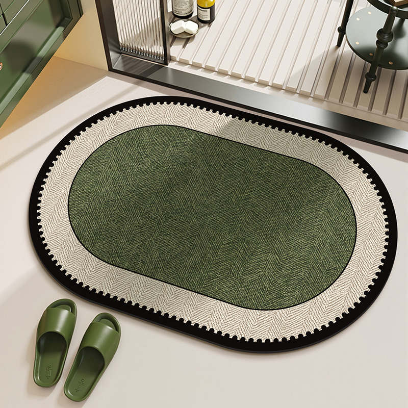 Directly from the manufacturer: French-style vintage bathroom floor mat, water-absorbent and non-slip, suitable for bathroom, shower room, entryway, and doorway