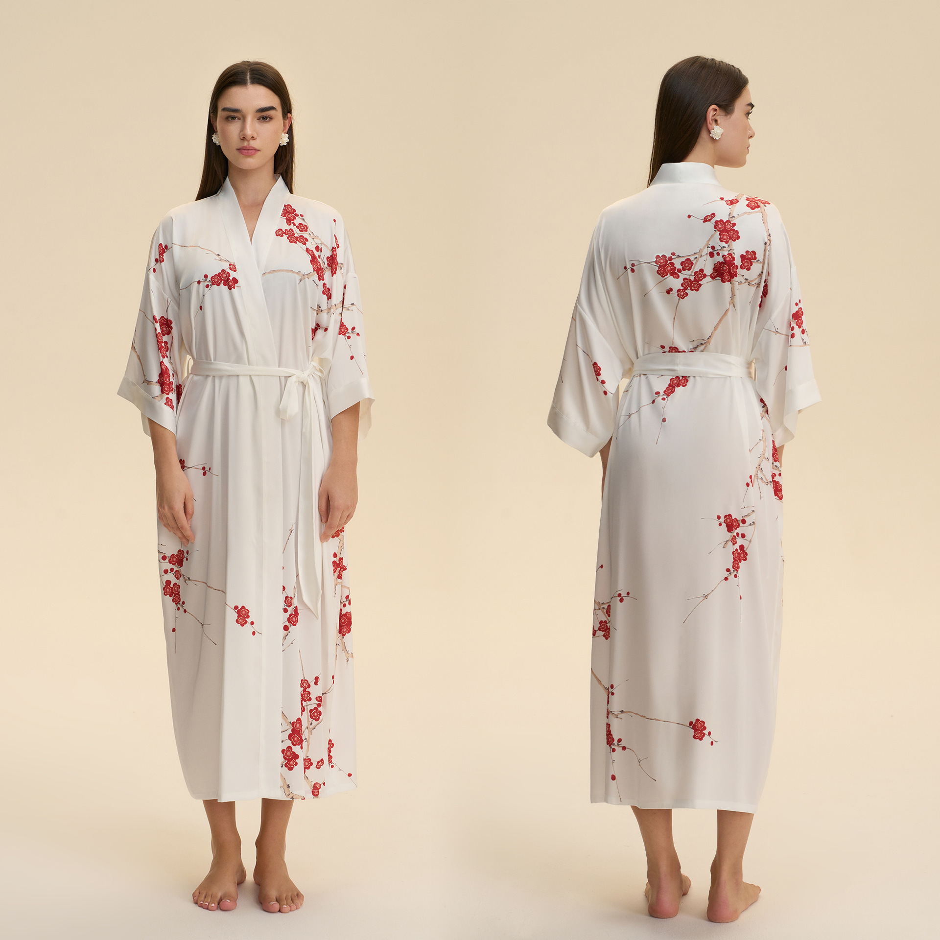 Yaoting Europa y los Estados Unidos nuevo satén pijama de tamaño grande mujer primavera y otoño delgada camisa larga de mangas largas ropa de casa WP5021
