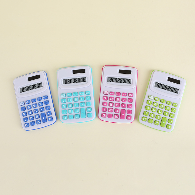 Tamaño pequeño mini calculadora para estudiantes de la escuela primaria dibujos animados lindo color caramelo fresco creativo ordenador portátil
