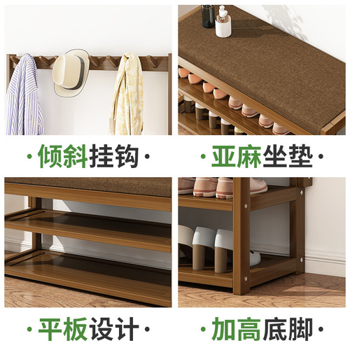 Household storage rack, shoe bench, shoe rack, shoe bench, clothes rack, bedroom door coat rack, floor-standing bedroom clothes rack