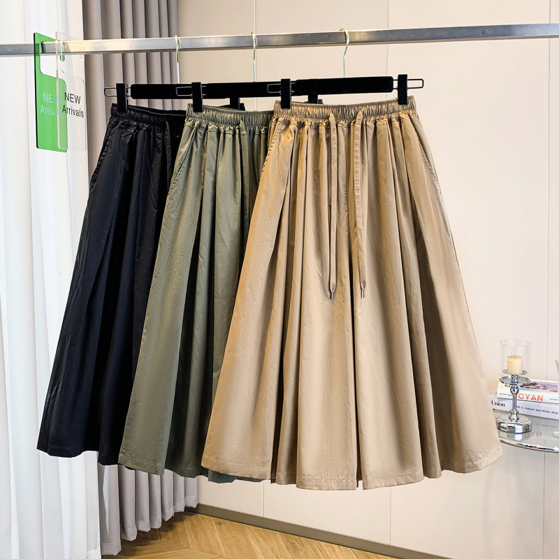 Vintage Artistic Elastic Waist Loose Solid Color Cotton Wide-Leg Pants Cropped Pants 2026 Summer Casual Versatile Pants Skirt for Women Vintage Artistic Elastic Waist Loose Solid Color Cotton Wide-Leg Pants Cropped Pants 2026 Summer Casual Versatile Pants Skirt for Women