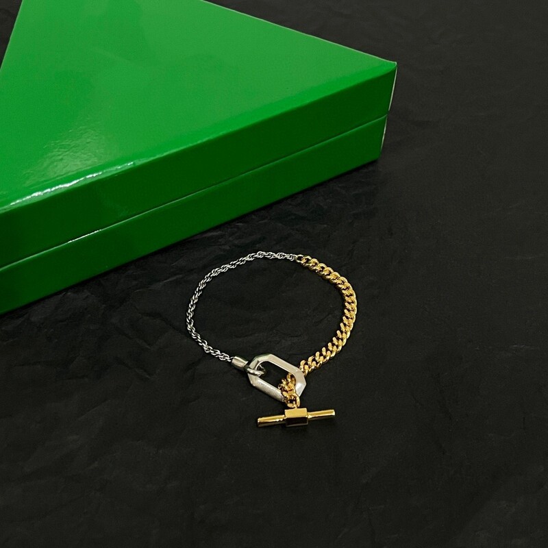 French-Style Ins Personality Bracelet Vintage Chain for Men and Women Couples New Color-Blocking European and American Style Couple Personality