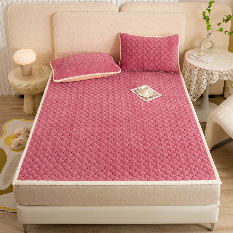 De calentamiento rápido de terciopelo de leche colchón antideslizante acolchado colchón de invierno engrosada terciopelo de coral caliente sábana ajustable al por mayor