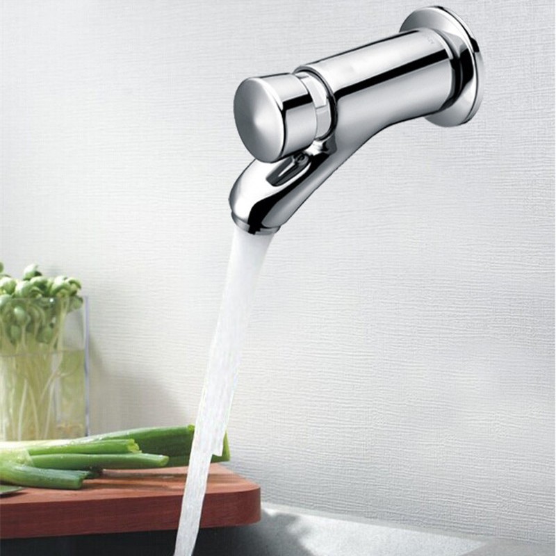 Fabricantes de suministro de lavabo retardo grifo cobre sola cuenca fría grifo retardo grifo al por mayor