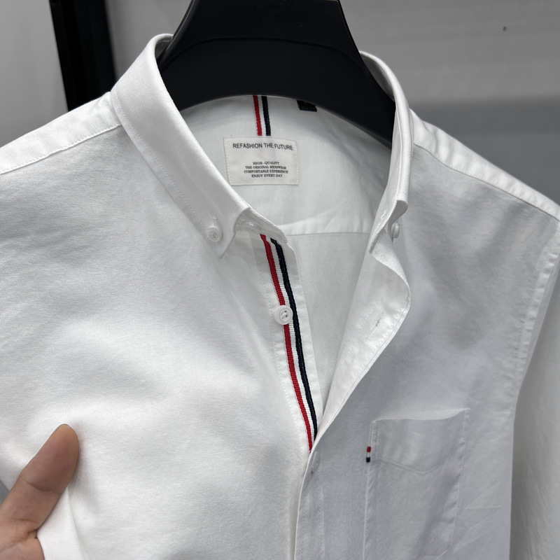 American Genuine Tommy Men's Long-Sleeved Shirt, Spring & Fall New Style, Pure Cotton, High-End Fashionable Base Shirt, No-Iron Men's Clothing