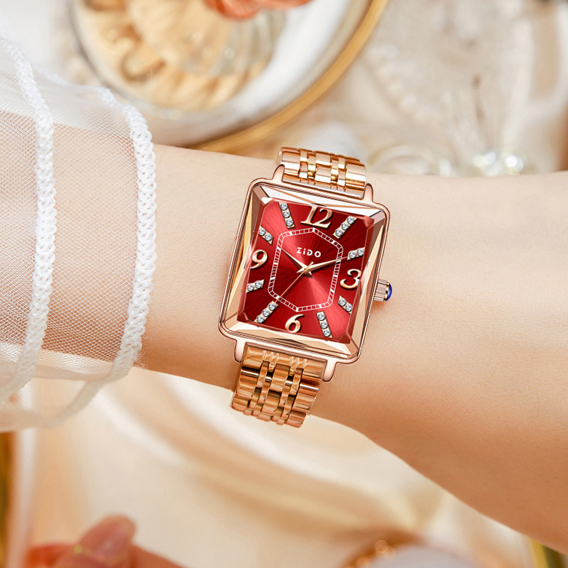 ZIDO Brand Niche Women's High Aesthetic Value, Simple And Stylish Quartz Wa, Versatile Light Luxury Square Ladies'_voghion.com