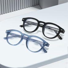 新款25复古潮流圆框平光镜TR90插针防蓝光学生伪素颜男女士眼镜简
