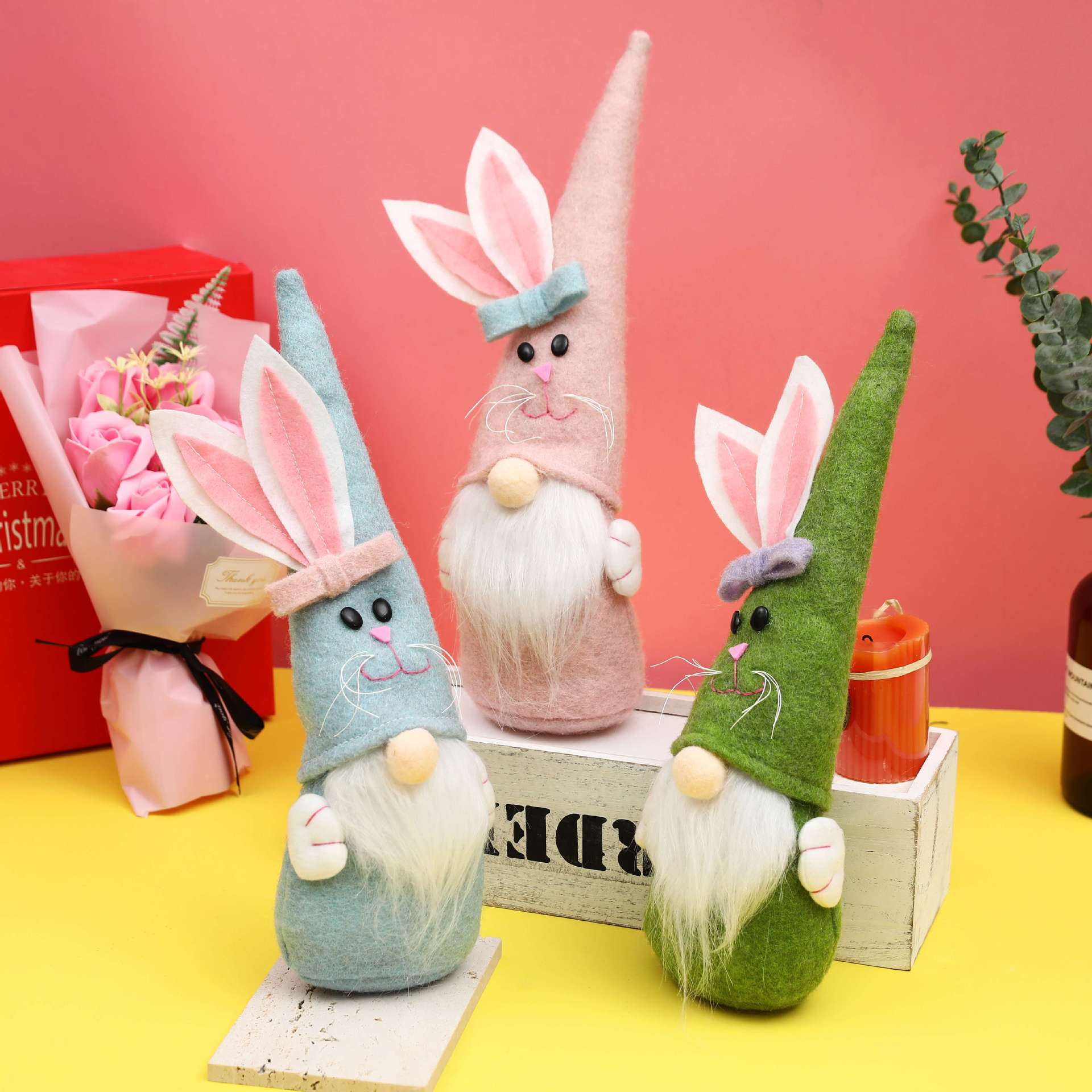 复活节兔子装饰工艺品无脸老人家居摆件礼物Easter Bunny派对道具详情4