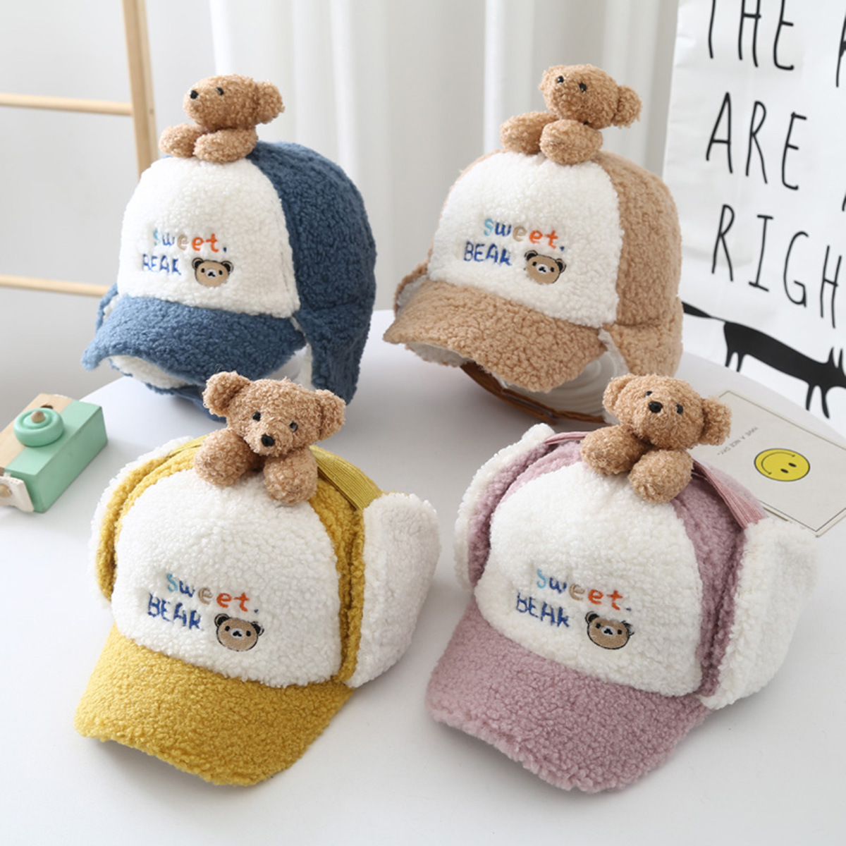 Children's Bear Doll Teddy Velvet Earmuffs Windproof Hat Wholesale Nihaojewelry display picture 13