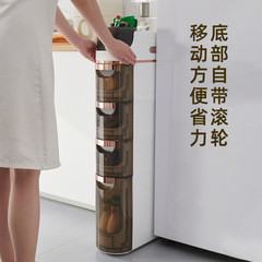 家用夹缝收纳柜卫生间防水浴室置物架收纳架落地厕所马桶边柜储物