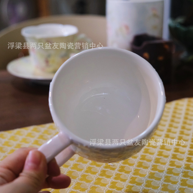 万華カップコーヒーカップ朝食カップミルクカップ景徳鎮釉下色手描きセラミックウォーターカップクリエイティブ漫画ウォーターカップ|undefined