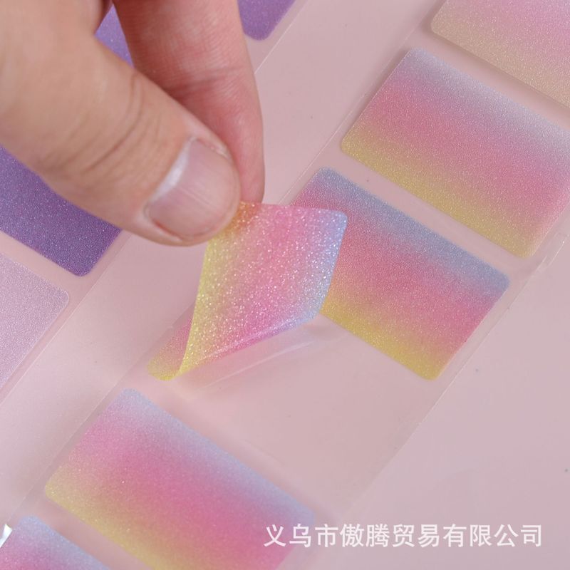 渐变色珠光抽拉式便利贴创意半透明莫兰迪色粘性索引贴便签纸文具|undefined