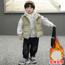 儿童羽绒棉马甲男童外穿秋冬2025新款宝宝加厚坎肩男孩短款马夹潮