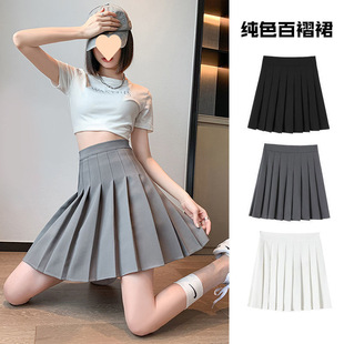 Pleated Skirt Women's Black Skirt Spring and Summer 2025 New High-Waisted Versatile Student Skirt
