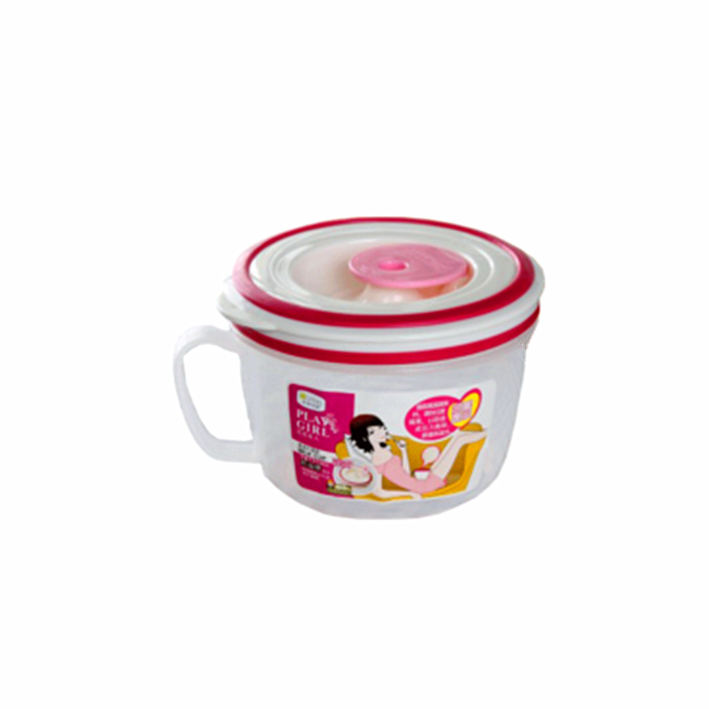 2F Children's Microwave Milk Heating Breakfast Oatmeal Plastic Cup with Handle and Lid, Translucent with Graduations, Soy Milk
