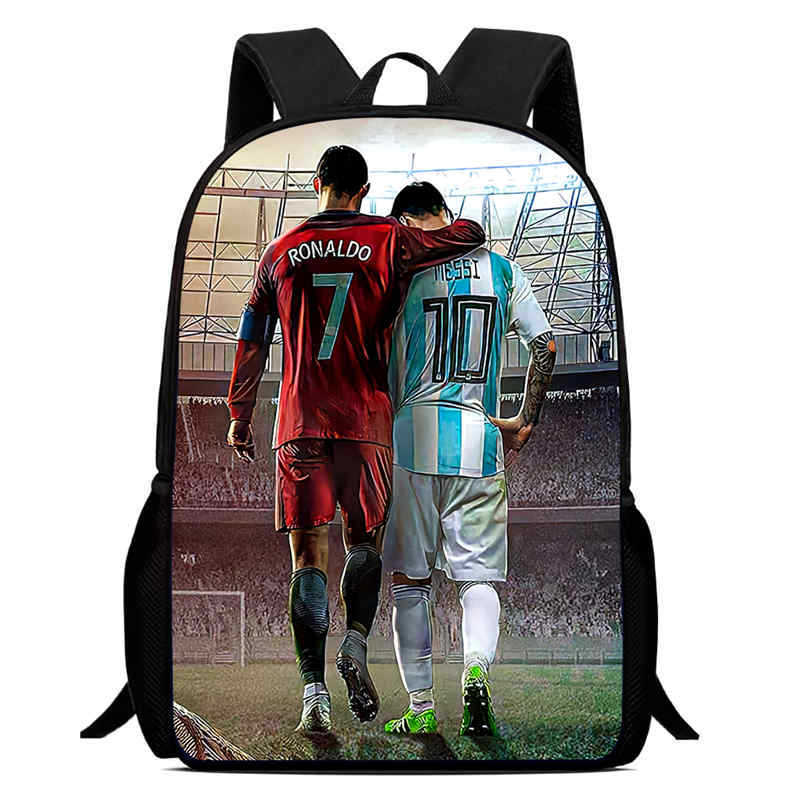 Amazon crossover nueva mochila con estampado periférico de futbolista mochila escolar para estudiantes mochila para niños