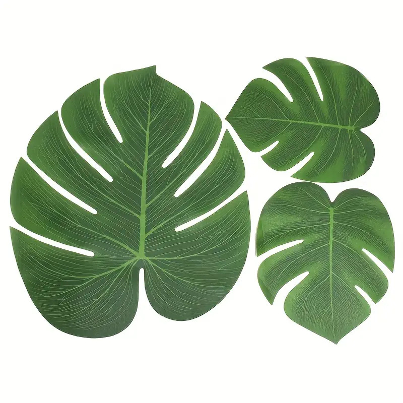 亚马逊仿真龟背叶 夏威夷派对仿真植物 婚礼气球装饰热带树叶现货