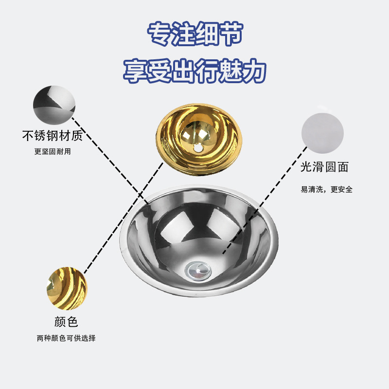 Cocina y baño Guangrun Casa rodante Yate Apartamento Fregadero redondo de acero inoxidable Fregadero GR-578
