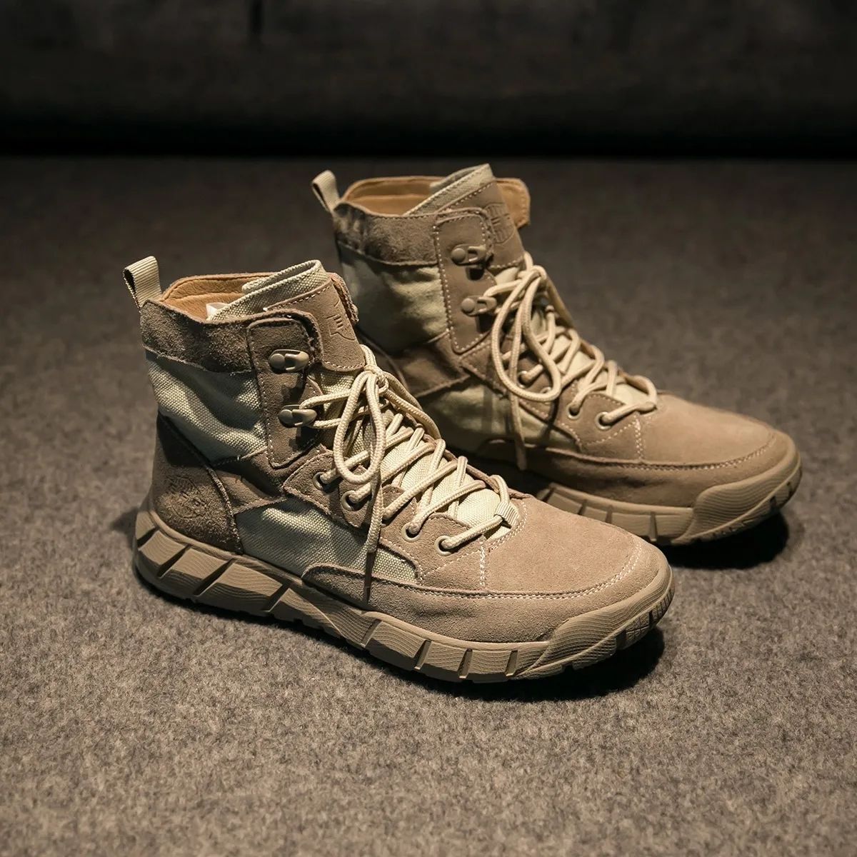 Summer Genuine Leather Cowhide Martin Boots Men's British Style Korean Version Versatile High-Top Short Boots Desert Work Shoes Outdoor