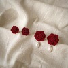 Retro burgundy earrings contains rose, winter ear clips, mosquito coil