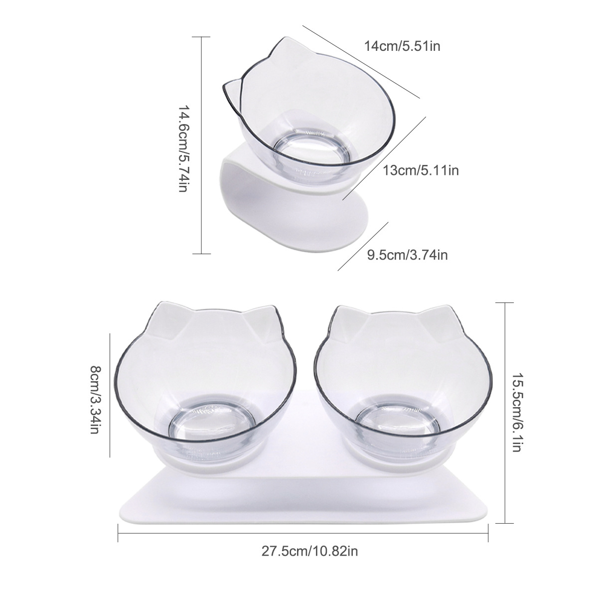 Tazón para gatos, agua y alimentos para mascotas, doble tazón de comida para gatos, platos para gatos, tazón de comida para gatos, tazón de comida para gatos, tazón de agua para gatos, tazón de comida para gatos