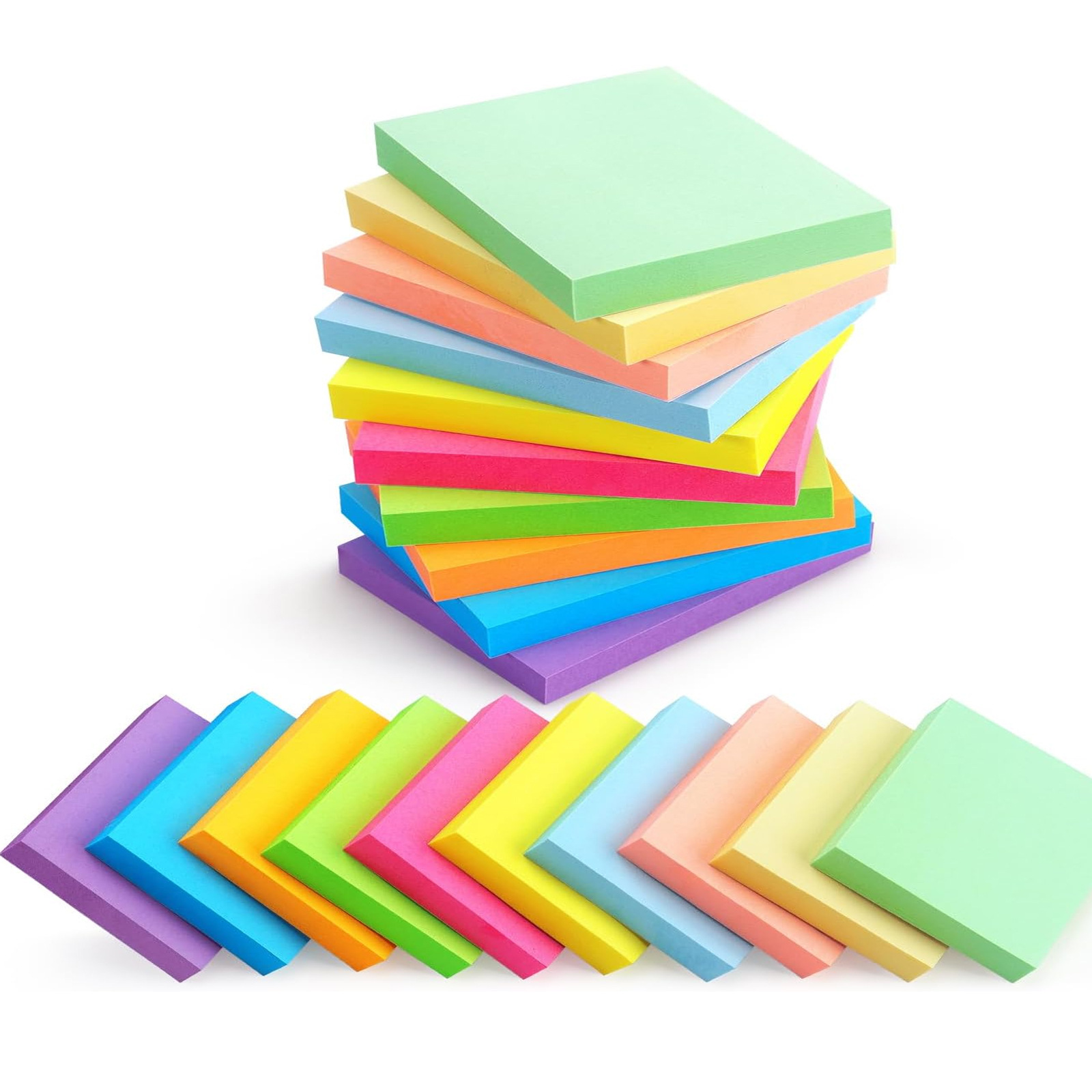 3*3荧光便利贴学生留言贴办公记事本自粘贴76*76mm100张/本便签