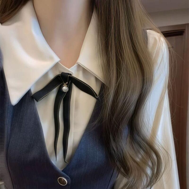 韩系学院风背心连衣裙子女早初秋新款小个子气质衬衫穿搭套装长裙|undefined