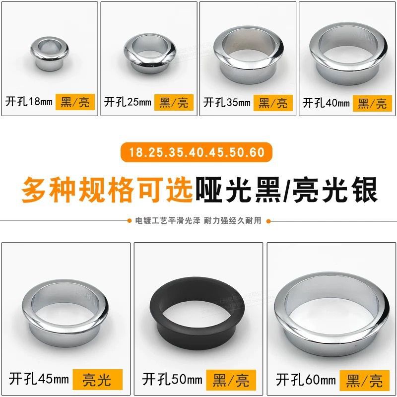 电脑桌加厚合金出线孔金属穿线盖线孔盖家具线盒装饰圈遮丑装威东