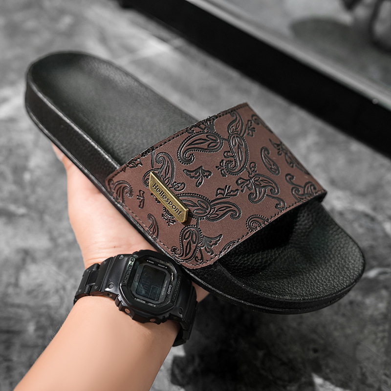 欧美风花纹2025夏季男士高级感拖鞋轻便一字拖跨境凉拖鞋slippers|undefined