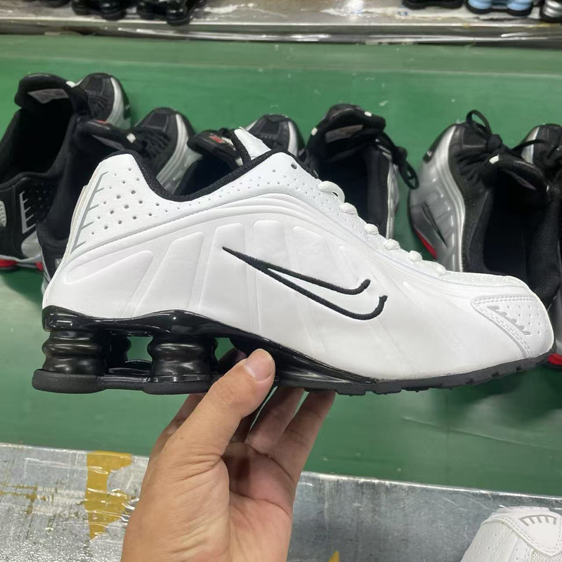 纯原Shox R4气柱弹簧蓝黑银子弹百搭防滑缓震透气休闲运动跑步鞋|undefined