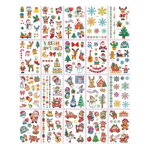 Cross-border best-selling new cartoon children's Christmas tattoo sticker holiday party atmosphere eco-friendly reindeer tattoo sticker