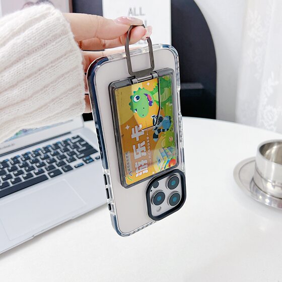 PC Transparent Magnetic Card Holder Hard Shell Anti-Scratch Cover N52 Ring Back Sticking Bank Card Universal Storage Box