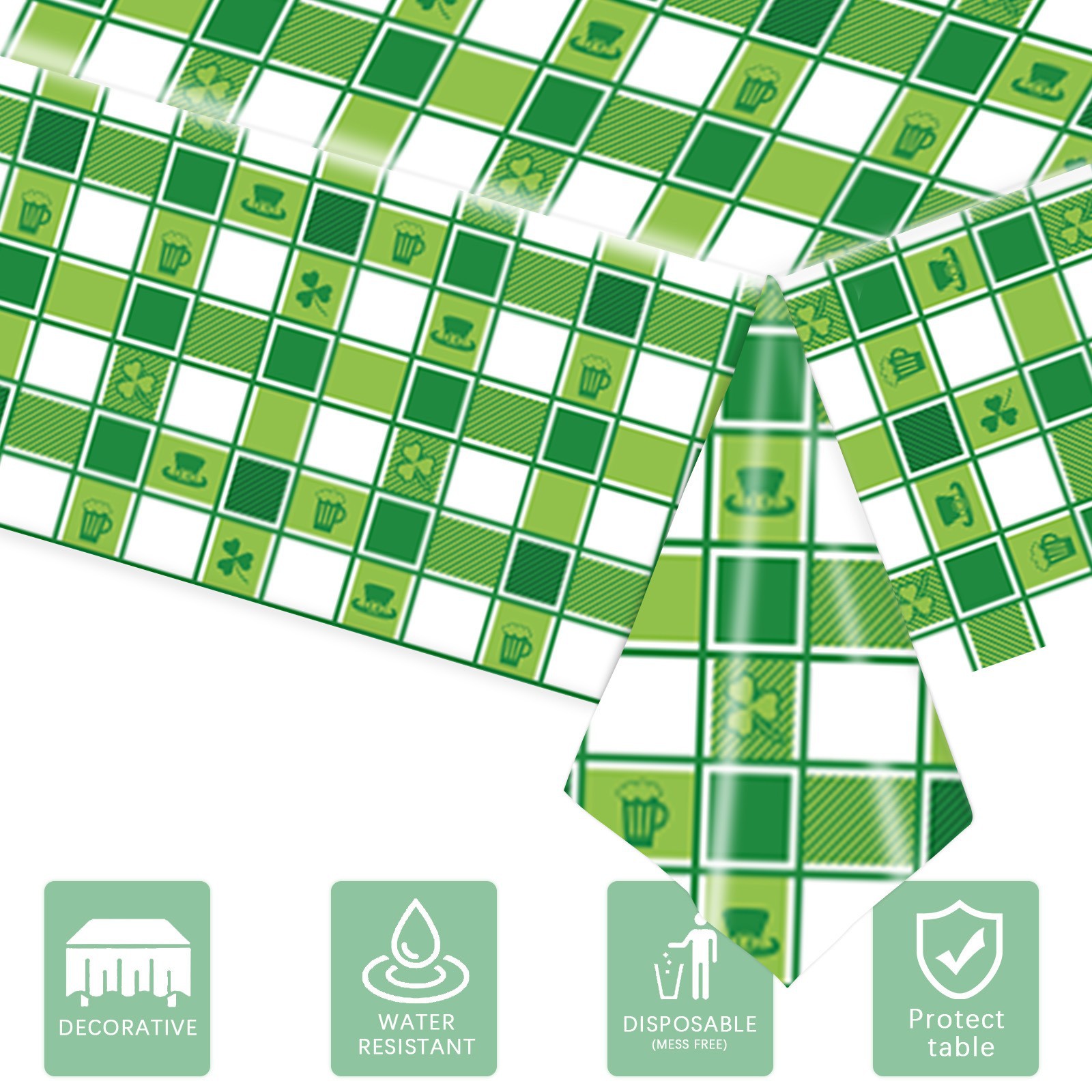 The new Sanpari festival theme party tablecloth green clover dwarf…