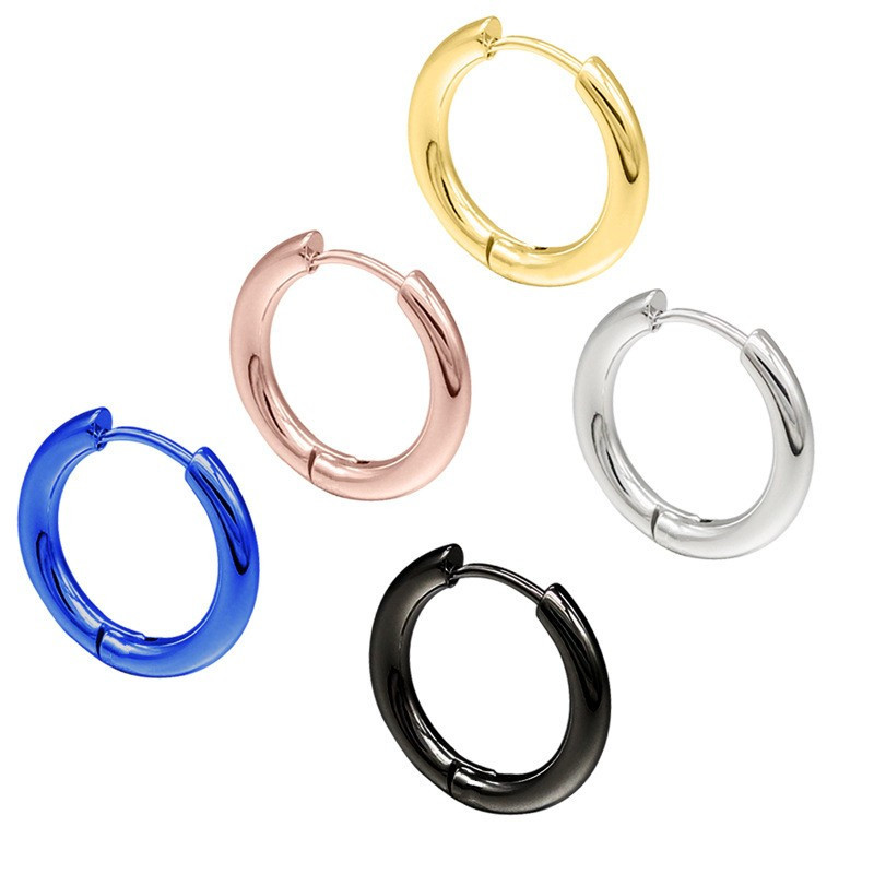 Plating Design 1 Piece Basic Simple Style Round Plating Stainless Steel Earrings