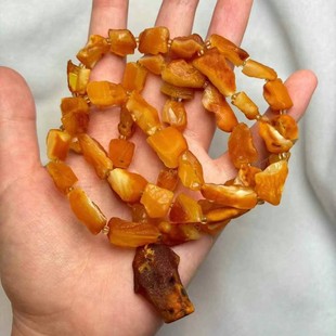 Factory batch of natural beeswax with shape original stone necklace with litchi skin grain original stone pendant live welfare