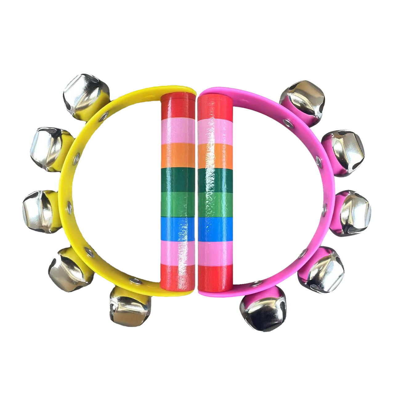 Mayorista de madera semicircular mano campana bebés ayuda educativa infantil música temprana percussión juguetes de caballo