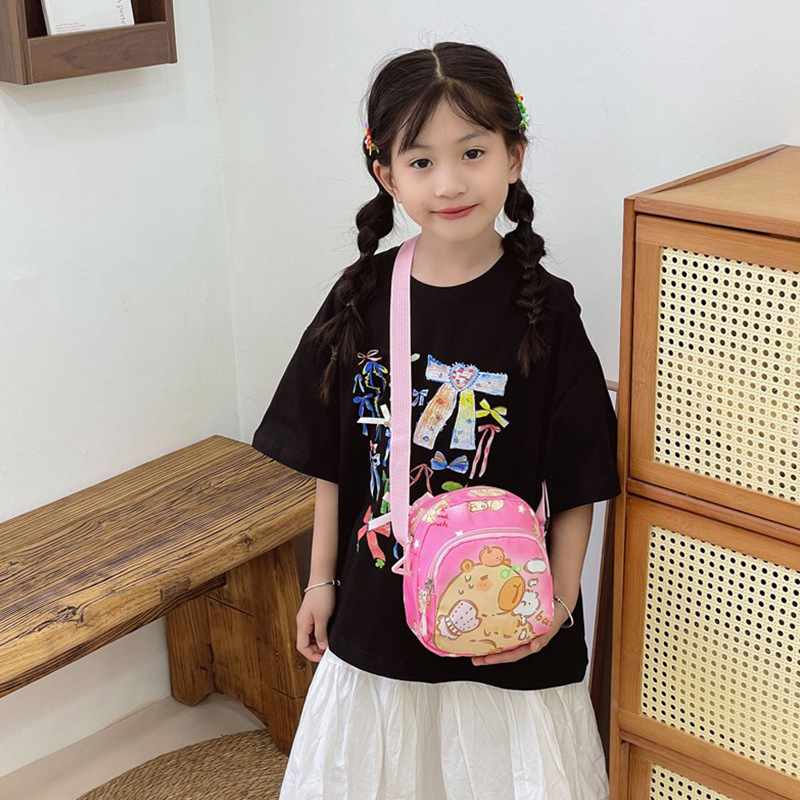 Kapibala 新しい子供用バッグ韓国スタイルの小さな女の子のショルダーバッグ軽量カジュアル漫画クロスボディバッグ男の子と女の子用|undefined