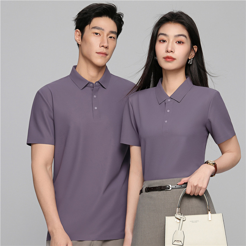 190g Waffle Weave Seamless Solid Color Polo Shirt Short-Sleeve Turn-Down Collar T-Shirt Unisex Workwear Wholesale Logo