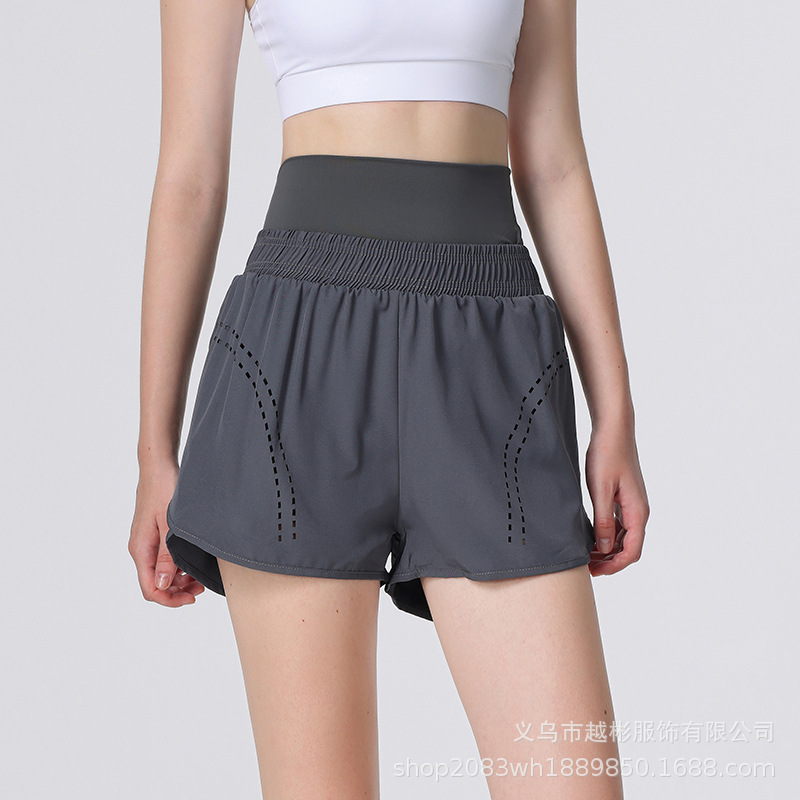 Nuevos pantalones cortos deportivos de mujer anti-exposición pantalones casuales de Yoga de cintura alta desgaste exterior pantalones de fitness ajustados de secado rápido europeos y americanos