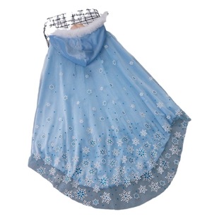 South Korea velvet Frozen Elsa cloak children's warm shawl fleece-lined thickened outer waistcoat