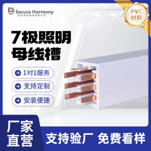 7-pole PVC plastic steel busway clothing factory lighting lamp rack workshop sliding touch mobile plastic steel power trunking