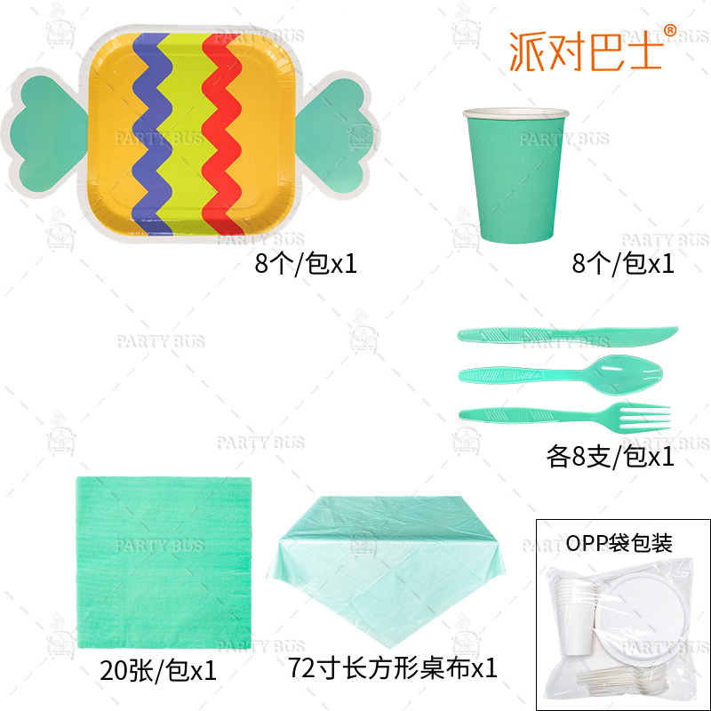 Set de vajilla desechable para fiestas, platos y cubiertos especiales, ideal para eventos