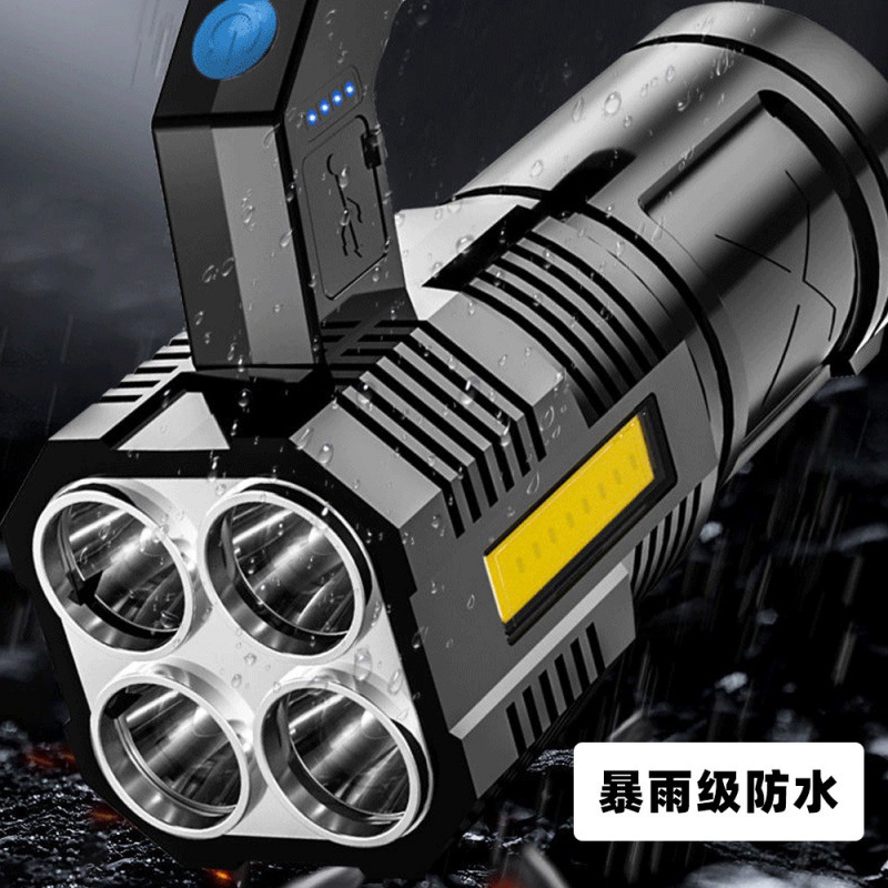 Cross-border 4led linterna de emergencia acampar al aire libre Android recargable portátil de la patrulla de incendios de pesca Searchlight