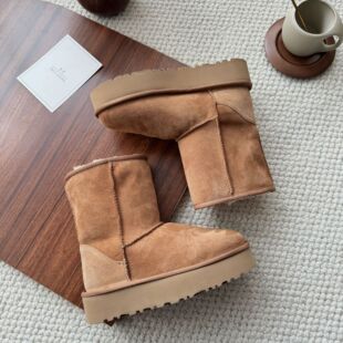 Sangpo Snow Boots Women's Fur One-piece Middle Tube Height Increasing Snow Cotton Thick Bottom Wool fleece-lined Warm Cotton Shoes 2024 Winter