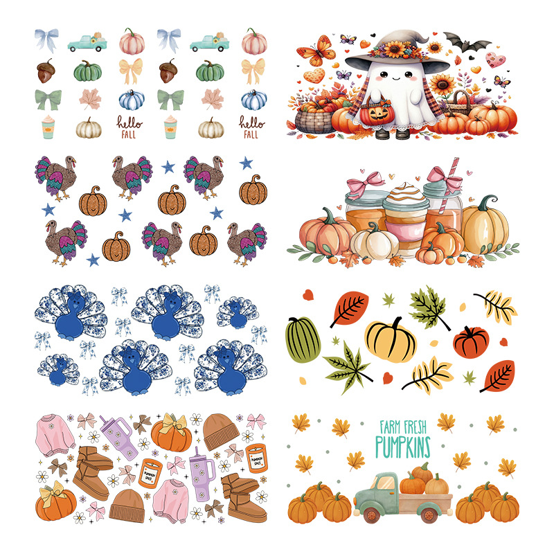 UV转印贴玻璃杯水晶标水晶贴跨境专供16oz琉璃杯专用贴23cmX11cm