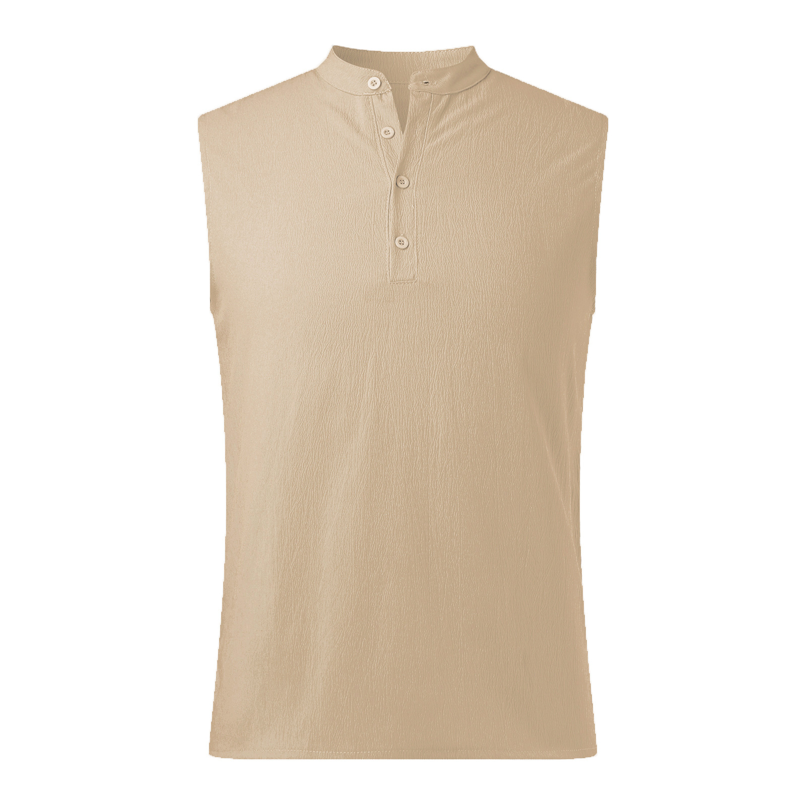 2024 primavera y verano Amazon Hombres Nuevo medio abierto tubo sin mangas camisa de fondo europeo y americano al aire libre chaleco casual de los hombres