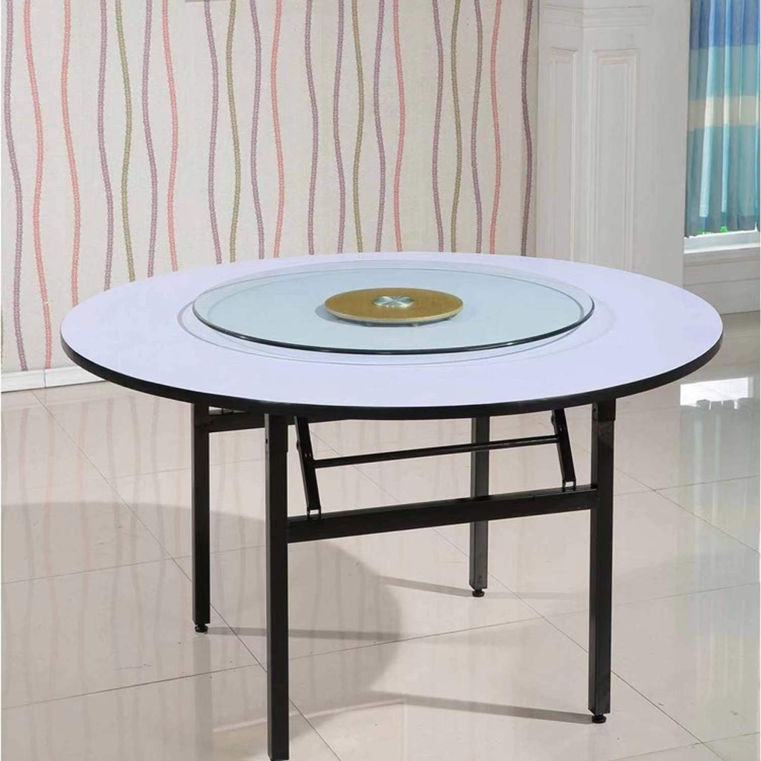 Fábrica directa hotel mesa redonda banquete restaurante tabla plegable 1020PVC mesa redonda mesa de comedor mesa y silla comercial