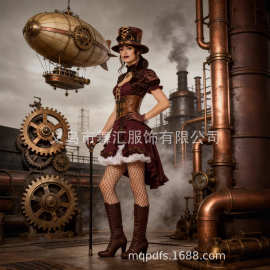 跨境金属音乐节狂欢节复古哥特蒸汽朋克帽子动漫角色扮演服