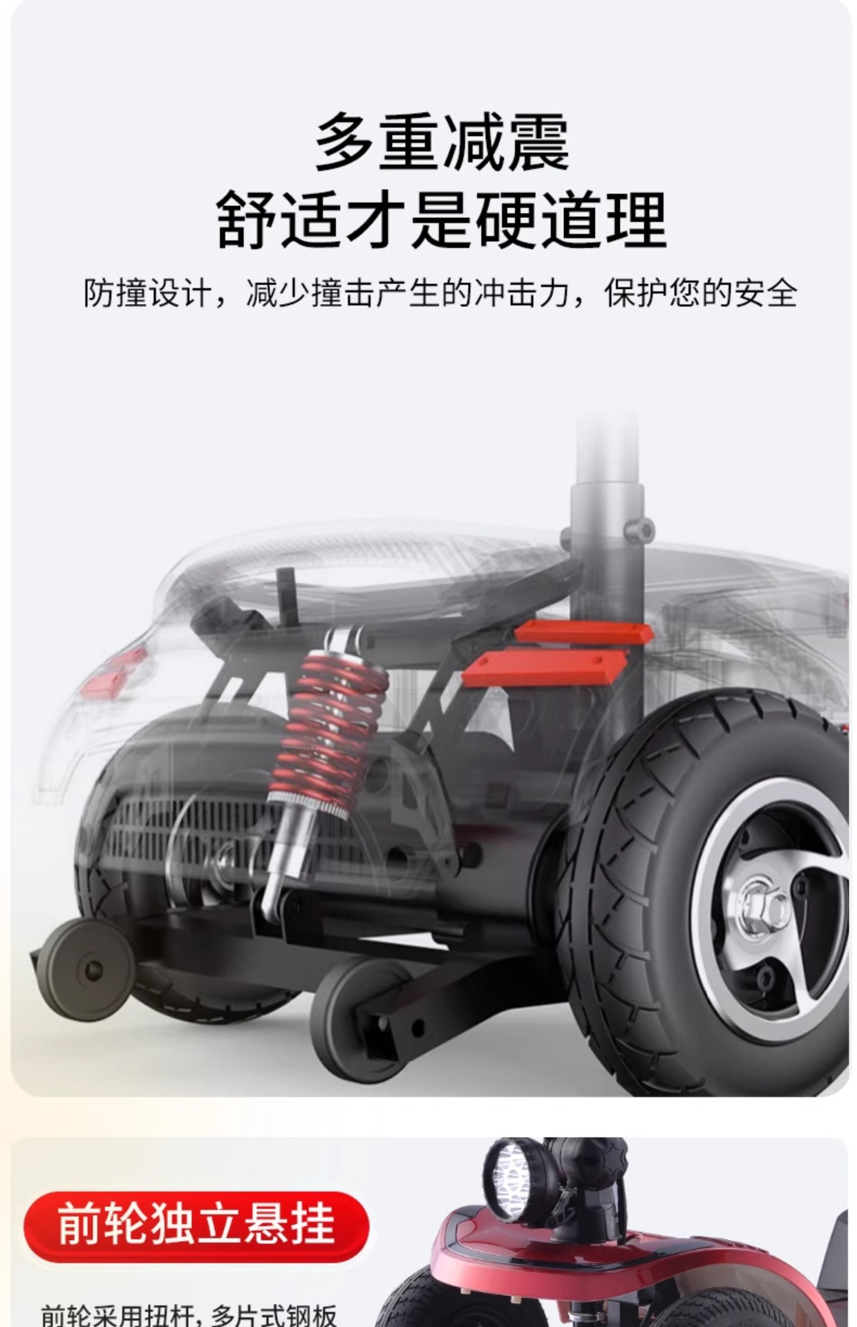 Official Elderly Scooter Four-Wheel Electric Disabled Home Double Elderly Scooter Folding Electric Wholesale